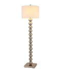 Cosimo 61 Inch Brushed Nickel LED Floor Lamp With Dimmer, 2000 Lumens, Steel Ball Design, White Shade, Energy Saving 150W Equivalent