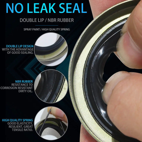 Close-up of a no-leak double lip NBR rubber seal for Hot Dip Galvanized Trailer Idler Hub Kit, features high-quality spring.