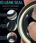 Close-up of NBR rubber seals from Beefed Up Four Sets 3500 Lb Boat Trailer Axle Bearing Kit with labeled leak-resistant features.