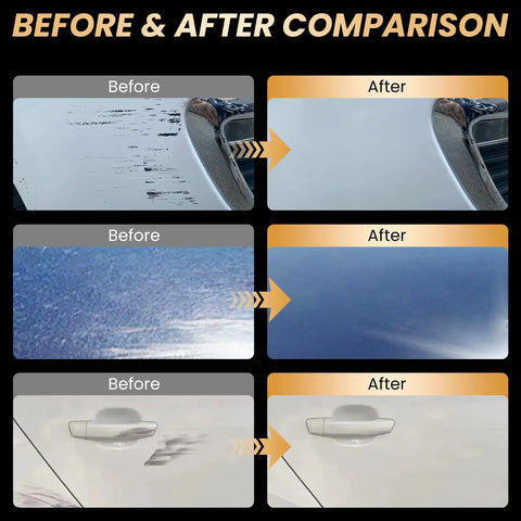 Comparison of car paint before and after using 2026 Nano Tech Car Scratch Remover Cloth For Minor Paint Scratches Swirl Marks And Water Spots All Vehicles UV Resistant Shine Restore Quick Fix And Glossy Finish Showroom Ready