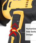Close-up of Cordless 21V Mini Handheld Angle Grinder Kit With Humanized Side Switch Design