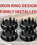 4 Pcs Black Wheel Center Hub Caps Snap In Cover Universal Fit Heavy Duty Abs Build Tough As Nails Street Ready Auto Shield For Everyday Cruising And Long Lasting Protection with iron ring design.