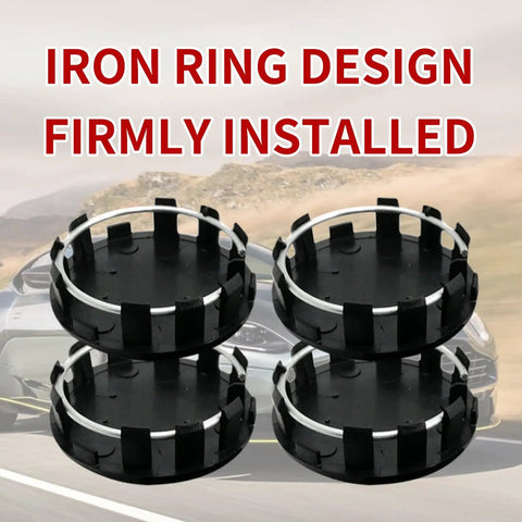 4 Pcs Black Wheel Center Hub Caps Snap In Cover Universal Fit Heavy Duty Abs Build Tough As Nails Street Ready Auto Shield For Everyday Cruising And Long Lasting Protection with iron ring design.
