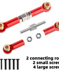 2Pc Beefed Up Metal Steering Linkage Set For 1 To 14 Scale RC Cars Rock Solid Tie Rod And Pull Rod Arm Replacement For MJX Hyper Go H14BM 14209 14210 Red Aluminum Steering Linkage Accessories, red aluminum parts and screws