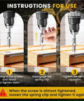 Spring Loaded Anti Drop Screw Holding Screwdriver Bits For DIY Home Repairs With Built In Spring Clamp Keeps Screws From Slipping Phillips Cross Tip And Hex Shank Universal Interface Great For Woodworking And Quick Fixes. Drilling wood with spring clip