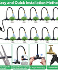 Backyard Friendly Drip Irrigation System With A 120 Ft Hose And 26 Adjustable Copper Sprinklers Auto Atomizing Sprinkler Heads Deliver Wide Coverage For Raised Beds Veggies Lawn Potted Plants And Outdoor Garden While Saving Water installation guide
