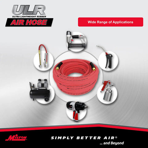 Ultra Lightweight Rubber Air Hose 3 Eighth Inch By 100 Feet With 3 Eighth Inch NPT Ends Kink Resistant Ozone Resistant Heavy Duty Flex