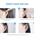 Directions for use of Noise Cancelling Ear Plugs 27dB NRR, Corded And Reusable, Individually Packaged With Belt Clip