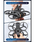 Hands installing Drop Payload System For Avata 2 Gear That Lets You Airdrop Like a Pro With Zero Point Nine Pound Load Capacity Drone Release Device