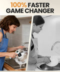 Electric Spin Scrubber Heavy Duty for Bathroom and Shower Cleaning Dual Speed 350 RPM with Six Replaceable Brush Heads and Adjustable Handle for Deep Cleaning Grout and Tiles, cleaning sink