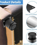 Premium Sleek Adjustable Furniture Legs Rock Solid Black Steel Cabinet Feet close-up with pre-drilled base and adjustable height features.