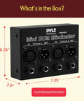 Compact Mini Hum Eliminator Box for Audio Gear, 2 Channel Passive Ground Loop Isolator with TRS and XLR inputs and outputs