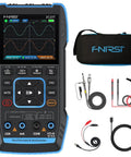 Three In One Oscilloscope Multimeter And DDS Signal Generator Handheld Tool with cables, bag, and probes.