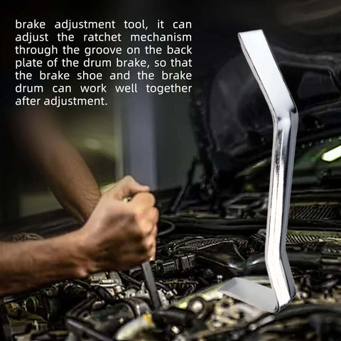Go To Metal Offset Brake Spoon Tool For Auto Repair Built Tough Universal Brake Adjusting Tool in use on car engine