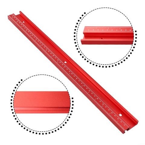Red Aluminum Alloy 45 Degree T Track Miter Slot Fixture For Router Table And Table Saw Jig Guide Plus Bandsaw Sliding Track 500mm