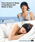 Woman wearing black Sleep Headphones Headband Bluetooth 5.4 for Sleep and Workout Sweat Resistant Wireless Earphones