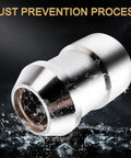 Slick Chrome Wheel Lock Nut Kit Featuring M12x1.5 Threads and 60 Degree Cone Seat with rust-resistant finish in water.