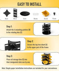 Rotating 360 Degree Screw And Bolt Organizer With 12 Small Parts Bins Silent Spin installation steps diagram.