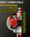 Circular Saw Guide Rail For Woodworking Adjustable Aluminum Base Rock Solid No Wobble 11.81 Inch shown with measurements