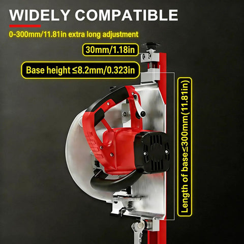Circular Saw Guide Rail For Woodworking Adjustable Aluminum Base Rock Solid No Wobble 11.81 Inch shown with measurements