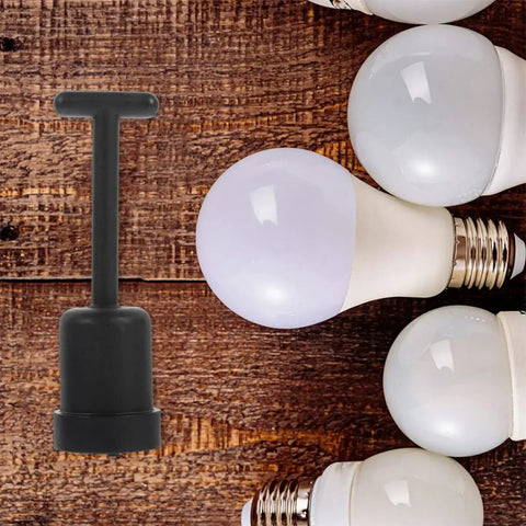 Straight Up Reliable G9 Socket Ring Wrench Kit With Sturdy Plastic T Shaped Handle for bulb adjustments on wooden background.