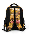 Back of Bees And Wildflower Printed Unisex Backpack With Large Capacity, featuring bees on flowers, breathable straps