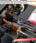 RC car motor with 48P Steel Pinion Gear Set For RC Cars 14T 15T 16T 17T 18T On 3.175mm Shafts Hardened Steel visible