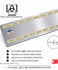 Close-up of Satin Black Door Kick Plate Anodized Aluminum Shield for Entry Doors 8x34 inches with 3M self-adhesive tape