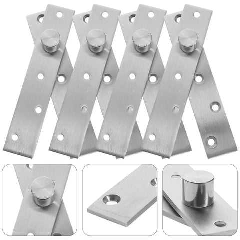Full Rotation Pivot Door Hinges Set of Four Stainless Steel Hidden Hinges for Hidden Doors 360 Degree Smooth Rotation