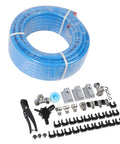 Three Layer HDPE Aluminum Shop Air Line Kit 3 4 Inch By 100 Feet, 200 PSI O Ring Sealed with accessories and components
