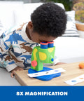 Rad Microscope For Curious Kids Ages 3 And Up A Hands On Science Toy That Sparks Discovery Of The Tiny World With Easy Focus Lenses And Colorful Slides For Fun Safe Kid Friendly Learning, child using 8x kids microscope with slides