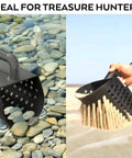 Heavy Duty Black Sand Scoop And Shovel For Metal Detecting Gear Kids And Adults Beach Treasure Hunting Sifter Digging Tool With Mesh Bag Weather Resistant And Rustproof used on beach and riverbed