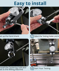 Coaxial Centering Dial Test Indicator Pro Grade For Milling And Boring Machines 0-0.15 In Range With 0.0005 In Resolution Three Eighths Inch Clamping Mounting Shank in use