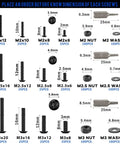 Diagram of 900 Pieces Torx Button Head Screws Set M2 M2.5 M3 Bolts Nuts Washers Star Drive Round Head Machine Screws 10.9 Grade Alloy Steel
