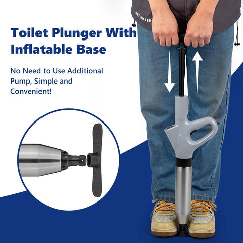 High Pressure Air Drain Plunger For Quick Toilet Clogs And Drain Unclogging Easy To Use No Plumber Needed shown in use by a person