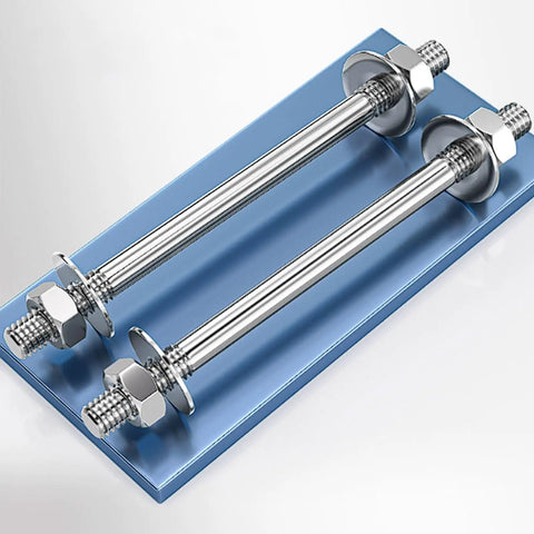 M12 Stainless Steel Double Ended Studs Threaded Rod Kit Four Sets For Through Wall Construction and Furniture Projects Includes Nuts