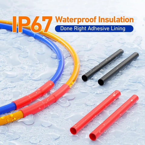 500 Pcs Heat Shrink Tubing Kit With 4 To 1 Shrink Ratio Adhesive Lined Marine Grade Shrink Wrap For Auto And Marine Wiring Waterproof Insulation Black And Red