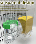 Heavy Duty Automatic Bird Feeder And Water Dispenser Cage Combo with transparent design for easy monitoring of food and water.