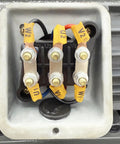 Dinenovote 3750w Hydraulic Power Unit With 80L Tank, showing hard tube wiring connections for industrial use.