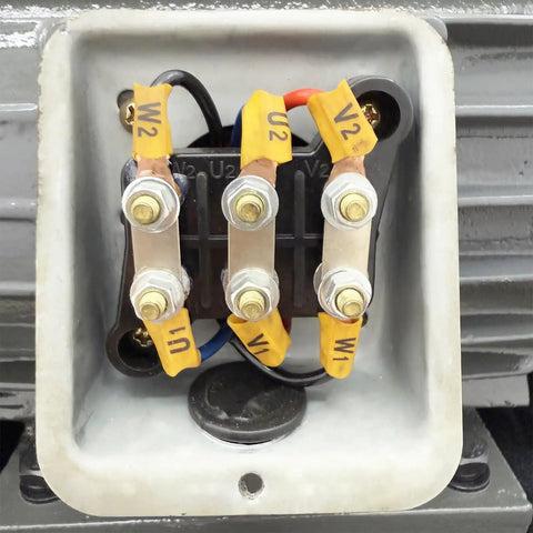 Dinenovote 3750w Hydraulic Power Unit With 80L Tank, showing hard tube wiring connections for industrial use.