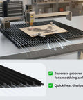 Cloudray 400x400mm black honeycomb laser bed front view for desktop CO2 laser cutter; heat-dissipation grooves; set of 4