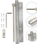 Automatic Stainless Steel Door Closer With Adjustable Tension And Quiet Spring Buffer, installation hardware included