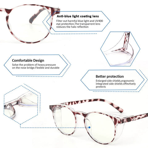 Two Pack Blue Light Blocking Reading Goggles For Men And Women With Bifocal Lenses, focus on anti-blue light coating and design