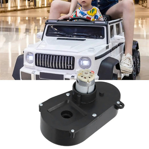 DC 12V Steering Wheel Motor Gearbox For RC Cars And Electric Remote Control Vehicles, visible with toy car background