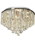 20 Inch Modern Crystal Ceiling Lamp Diamond Crystal Chandelier With Chrome Stainless Steel Finish Bedroom Bathroom Lighting