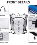 Ultra Lightweight Hydration Backpack For Women With 1.5L Water Bag No Bounce Running Vest front details with breathable fabric
