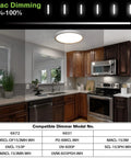 Modern kitchen with 2 Pack 13 Inch LED Flush Mount Ceiling Light With Night Light installed, dimmable lighting displayed.