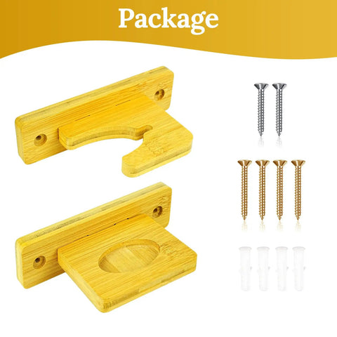 Tilting Vertical Wall Mount For Katana And Swords Bamboo Display Rack package with mounting screws