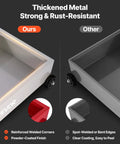 Heavy Duty Electric Oil Drain Pan With 20 Gal Capacity And 110V High Flow Pump, Rolling Waste Oil Tank showing reinforced corners and powder-coated finish.