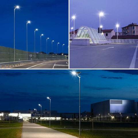 High Power Solar Street Light 400W Outdoor With Dusk Till Dawn Sensor 30000 Lumens 6000K LED Flood Light in urban areas
